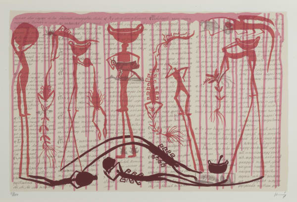 Sergio Hernández Personajes Zancudos, 1994 Color Silkscreen 15 x 22.64 in 38 x 57.5 cm 53 / 100