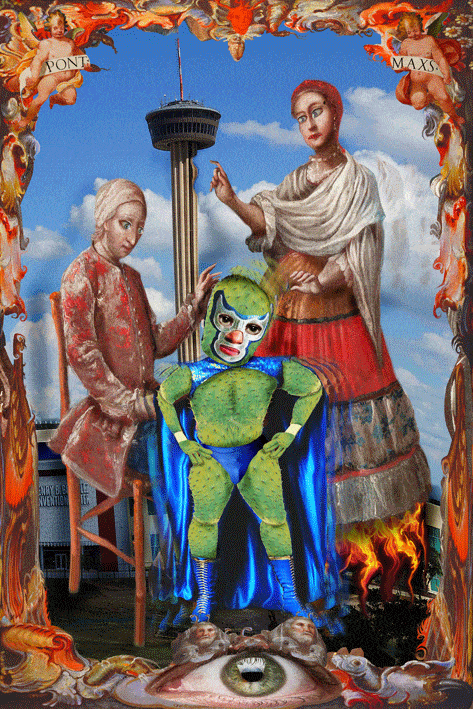 Einar and Jamex de la Torre Nopalero de las Americas, 2023 Archival pigmented lenticular print, LED panel 43.5 x 32 x 2.25 in 110.5 x 81.3 x 5.7 cm