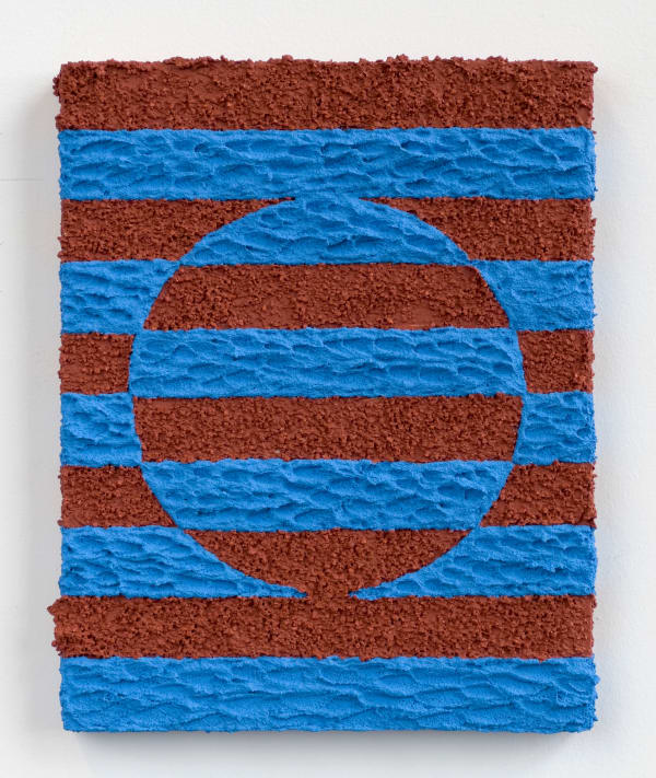 Carlos Rosales-Silva Border Exchange Studies (Clay Brown & Light Cobalt), 2021 Sand in acrylic and flashe paint on panel 10 x 8 x 1 in 25.4 x 20.3 x 2.5 cm