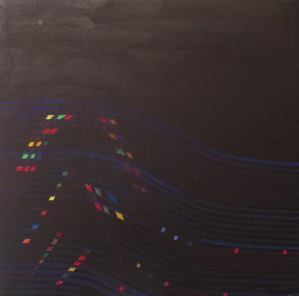 Cecilia Biagini Gravitación-Levitación, 2008 Flashe vinyl paint on canvas 12 x 12" 30.4 x 30.4 cm