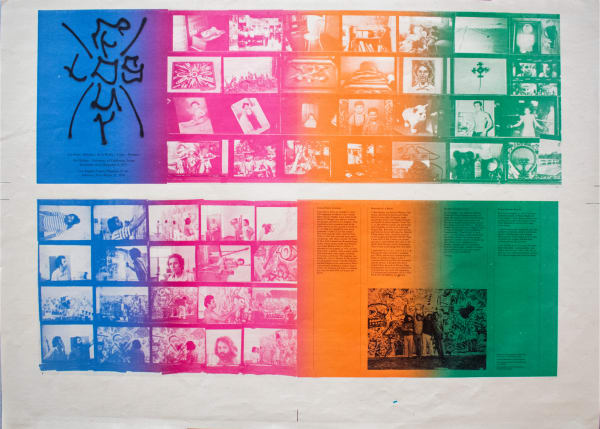Frank Romero Los Four: Almaraz / de la Rocha / Lujan / Romero, 1974 Offset lithograph Produced at the School of Fine Arts, University of California, Irvine Artist's book designed by Frank Romero 1500 copies printed by Toyo Printing Los Angeles Photographs are by Frank Romero and Hal Glicksman 25 x 35 in 63.5 x 88.9 cm total edition of 1500. Printer's proof
