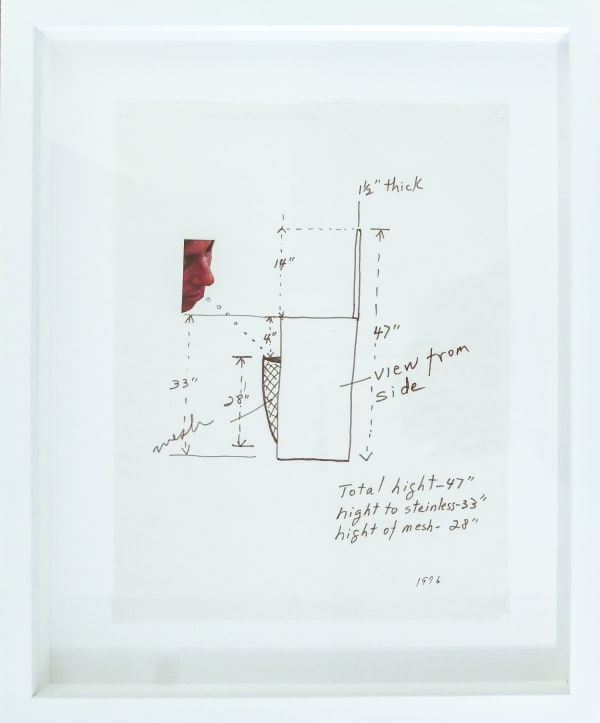 Teresa Serrano Sketch for Womb, 1996 Ink on paper and collage 11 x 8.6 in / 28 x 22 cm Framed: 15 x 12.5 in / 38 x 31.75 cm