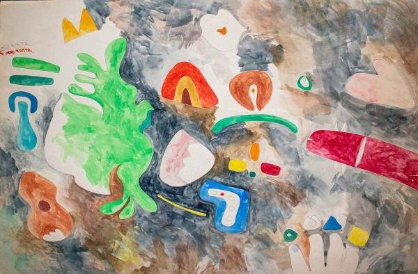 Frank Romero Untitled (Homage to Lee Mullican), 1972 Gouache on paper 22.125 x 34.375 in 56.2 x 87.3 cm