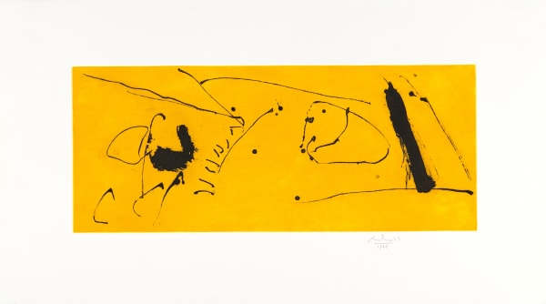 Robert Motherwell Yellow Flight, 1986 Aquatint and lift-gound etching 18 x 32.5" 45.7 x 82.5 cm 1 / 45