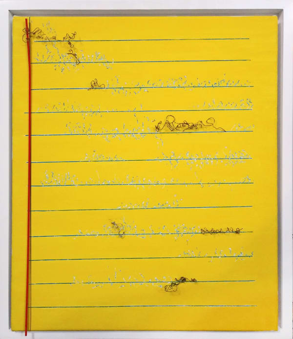 Cecilia Biagini Forget Me Not, 2020 Acrylic, antique brass wire, wooden stick on canvas 24 x 20" 60.9 x 50.8 cm