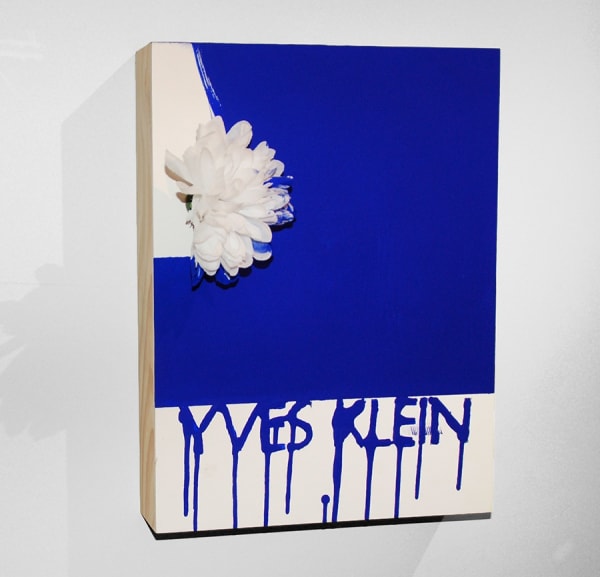 Jesse Amado Sensorium #1 Le Corbusier acrylic paint on wood, artificial flower 12 x 9 x 2 in 30.5 x 22.9 x 5.1 cm