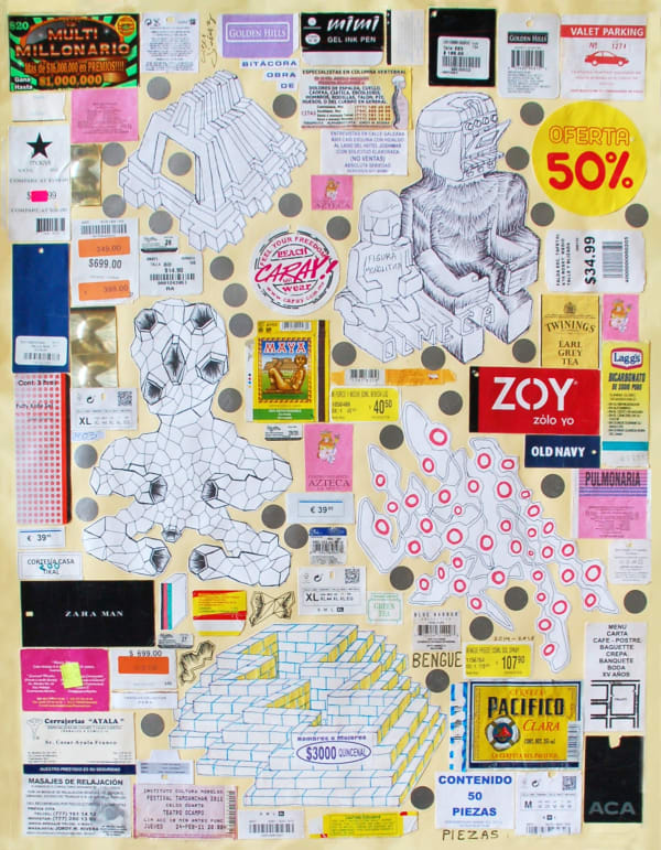 Cisco Jiménez Figura Monolitica, 2014-16 Collage and drawings 25.5 x 19.8" 64.8 x 50.2 cm