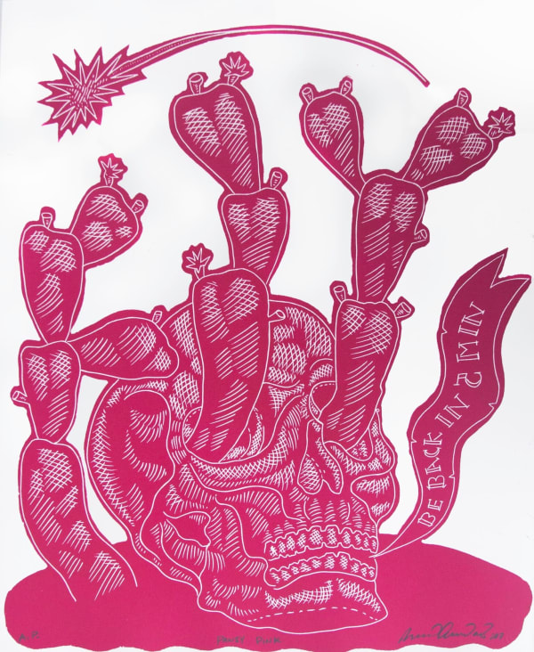 Richard 'Ricky' Armendariz Pansy Pink (Be back in 5 min.), 2017 Woodblock print 23.5 x 18.8" 59.7 x 47.6 cm