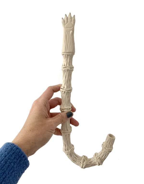 Jennifer Ling Datchuk Kitty Kat Pat Scratcher, 2021 Porcelain 10 x 1 x 1 in 25.4 x 2.5 x 2.5 cm