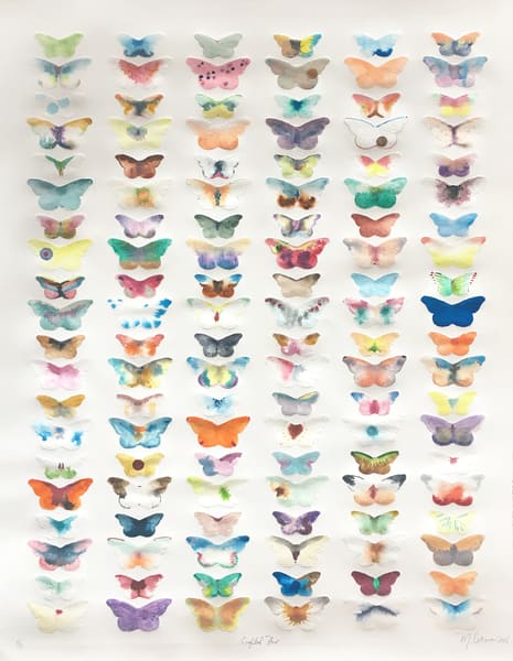 Margarita Cabrera Crafted Flow Butterfly Suite, 2018 watercolor and embossed butterflies 41 x 33" 104.1 x 83.8 cm 9 / 15