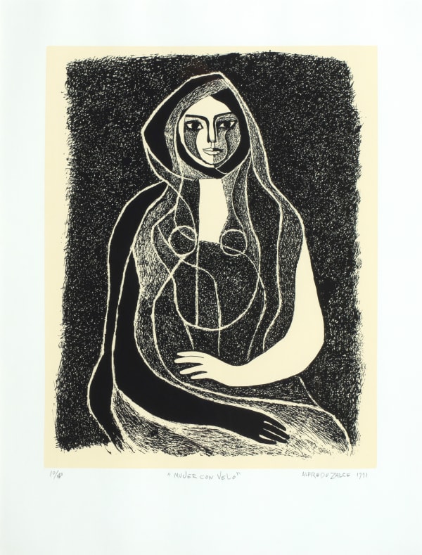 Alfredo Zalce Mujer Con Velo, 1991 Signed, titled, dated and numbered (lower section) Woodcut 27.5 x 22 in 69.8 x 55.9 cm 10/150 (Edition record)