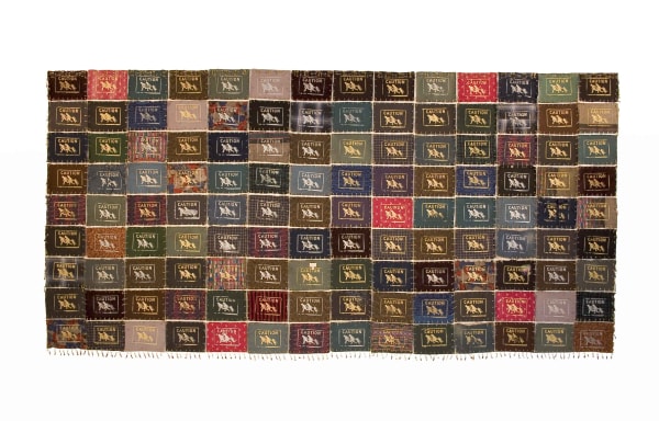 Consuelo Jimenez Underwood C. Jane Run, 2005 Hand pulled, silver and gold, silkscreened and pinned. on recycled clothing, safety pins, glass beads 120 x 204 in 304.8 x 518.2 cm