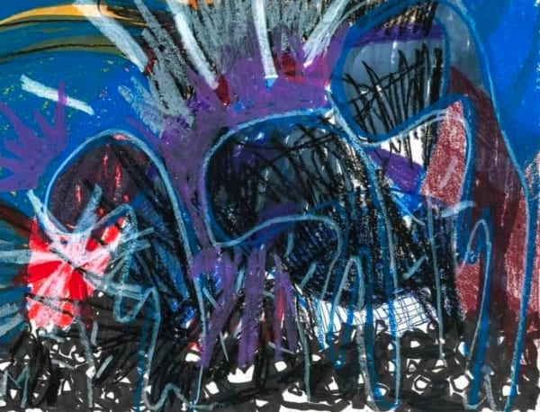 Cristina Muñiz Organized Pain, 2020 Crayon, Sakura marker on paper 12 x 9 in 30.5 x 22.9 cm