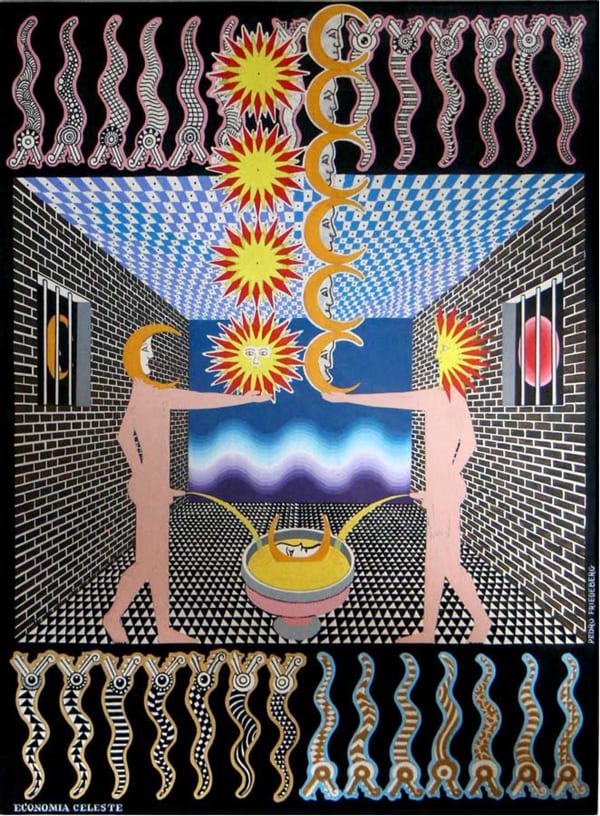Pedro Friedeberg Economía Celeste, 1977 Acrylic on museum board 25 x 20 in 63.5 x 50.8 cm