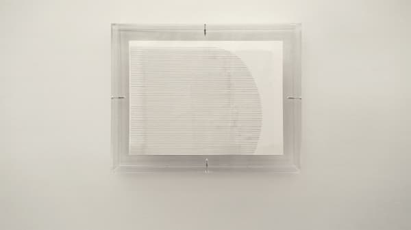 Fernando Polidura CF Eleven, 2023 Human hair embroidered on cotton paper 9.3 x 11.8 x 2.4 in 23.4 x 29.8 x 6 cm