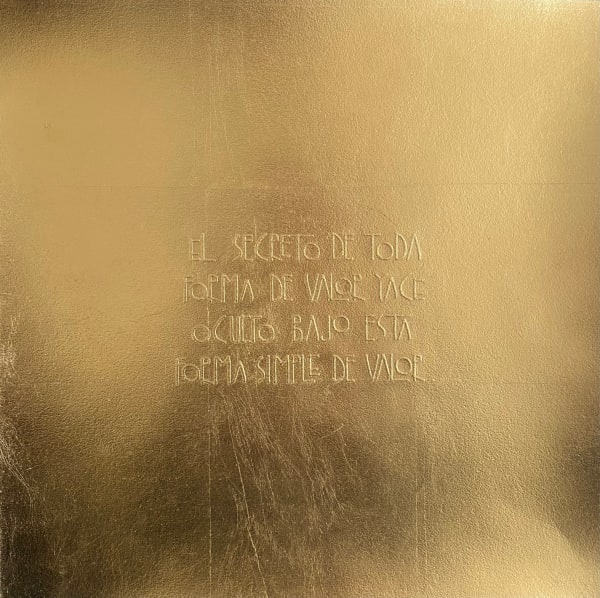 Willy Kautz - Jippies Asquerosos Quid Pro Quo (the secret), 2018 Relief and gold leaf on guarro paper, Museograbado Zacatecas, México 14 x 14 in 35.6 x 35.6 cm Edition 11 of 20