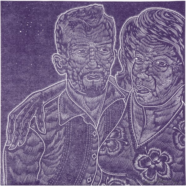 Richard 'Ricky' Armendariz Novios, Sagittarius, 2022 Woodblock print 20 x 20 in 50.8 x 50.8 cm Edition of 5