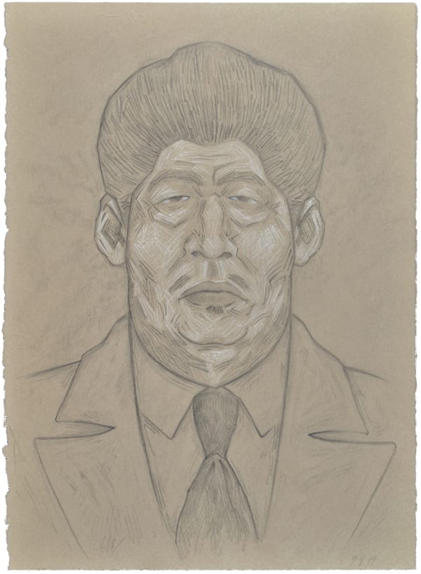 César A. Martínez Chuco Viejo, 2019 Graphite and white charcoal on Stonehenge paper 15 x 11" 38.1 x 27.9 cm