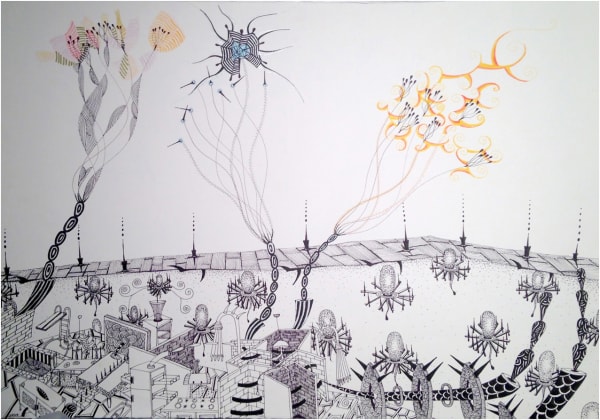 Nicolás Leiva Las Tres Marias, 2011 Ink on paper 22 x 30" 55.9 x 76.2 cm