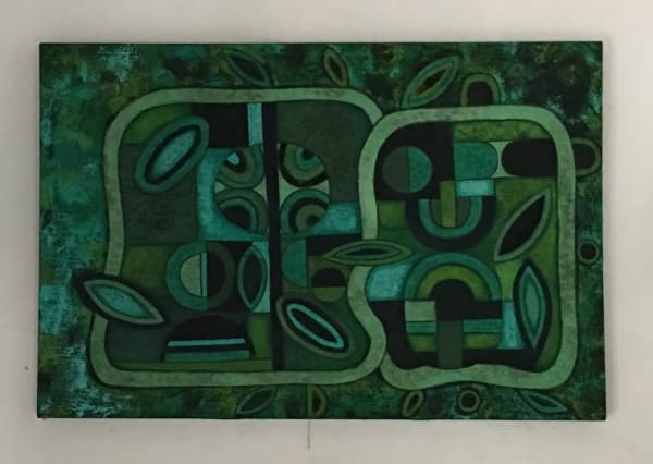 Azteca de Gyvés Paisaje Veraniego, 2005 Gold leaf and oil on canvas 23.62 x 31.5" 60 x 80 cm