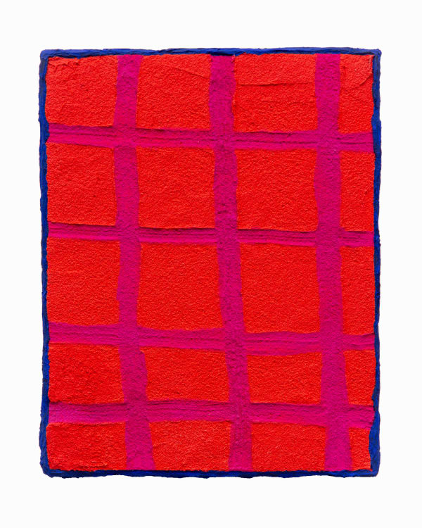 Nora Maité Nieves Red Amulet, 2020 Acrylic, flashe, coarse modeling paste, fiber-paste, and rhinestone on wood panel 14 x 11 in 35.6 x 27.9 cm
