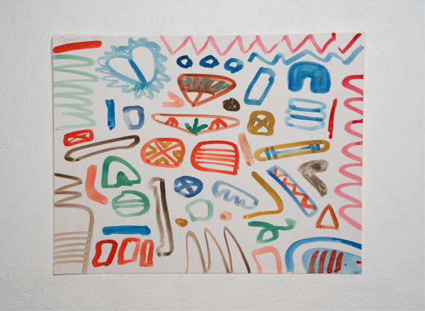 Frank Romero Chicano Iconography, 1977 Gouache on paper 17.625 x 22.75 in 44.8 x 57.8 cm