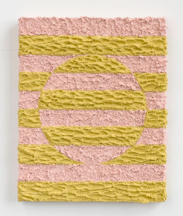 Carlos Rosales-Silva Border Exchange Studies (Light Ochre and Powder Pink), 2021 Sand in acrylic and flashe paint on panel 10 x 8 x 1 in 25.4 x 20.3 x 2.5 cm