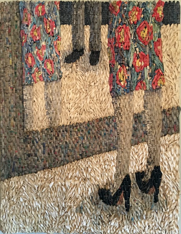 Gugger Petter The Mirror #3, 2005 Newspaper, hemp, acrylic, and varnish 61 x 52 in 154.9 x 132.1 cm