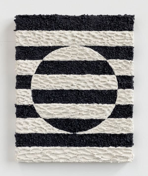 Carlos Rosales-Silva Border Exchange Studies (Black & White), 2025 Sand in acrylic and flashe 10 x 8 x 1 in 25.4 x 20.3 x 2.5 cm