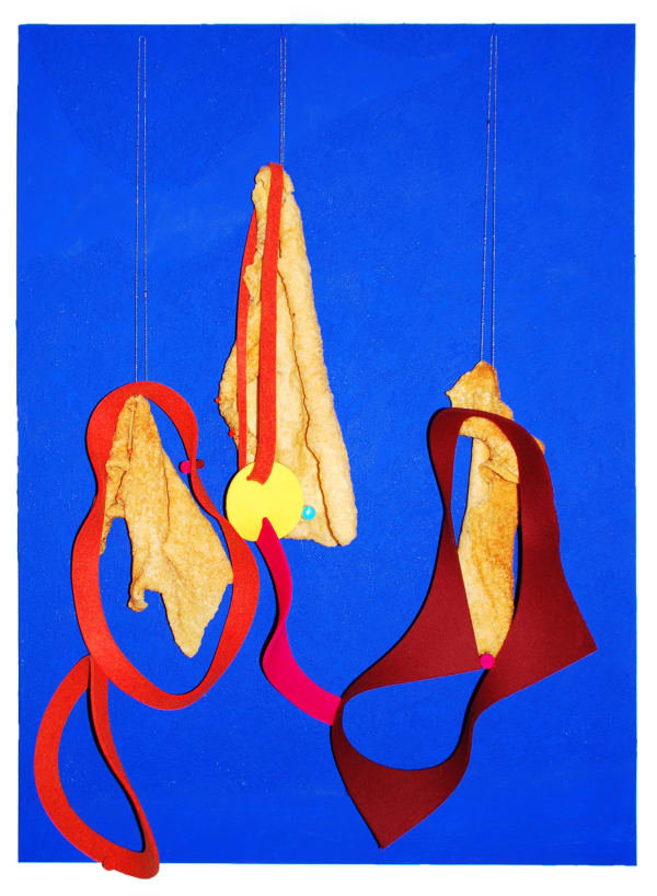 Jesse Amado I Am Not Your Mexican #5, 2019 Le Corbusier acrylic, chicharron, virgin wool felt on canvas 48 x 36 x 8 in 121.9 x 91.4 x 20.3 cm