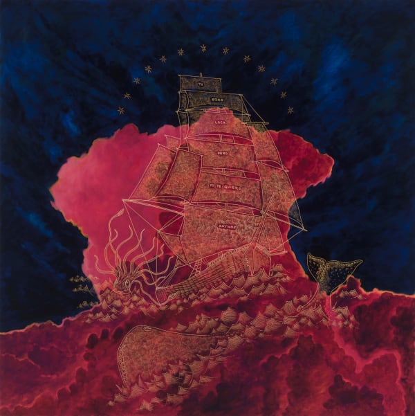 Richard 'Ricky' Armendariz Tu Eres Loca pero Yo Te Quiero Anyway, 2014 Oil on carved plywood 48 x 48" 121.9 x 121.9 cm