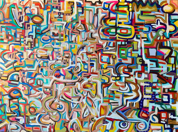 Joan Fabian Memories of Lahore, 2023 Acrylic on canvas 30 x 40 in 76.2 x 101.6 cm