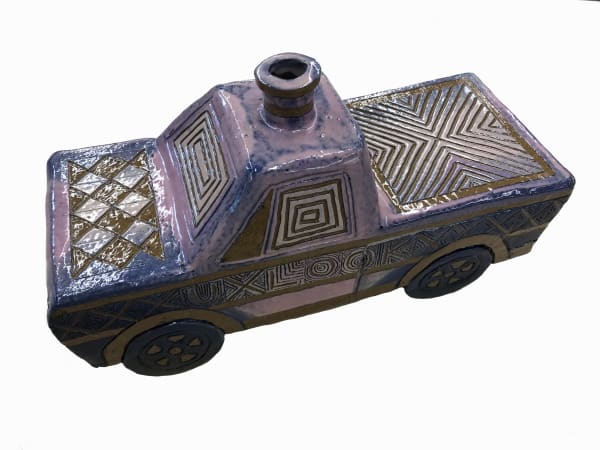Edward Salas Truck Vessel (Made U Look), 2021 Stoneware clay and glaze 12 x 4.5 x 6.5 in 30.5 x 11.4 x 16.5 cm