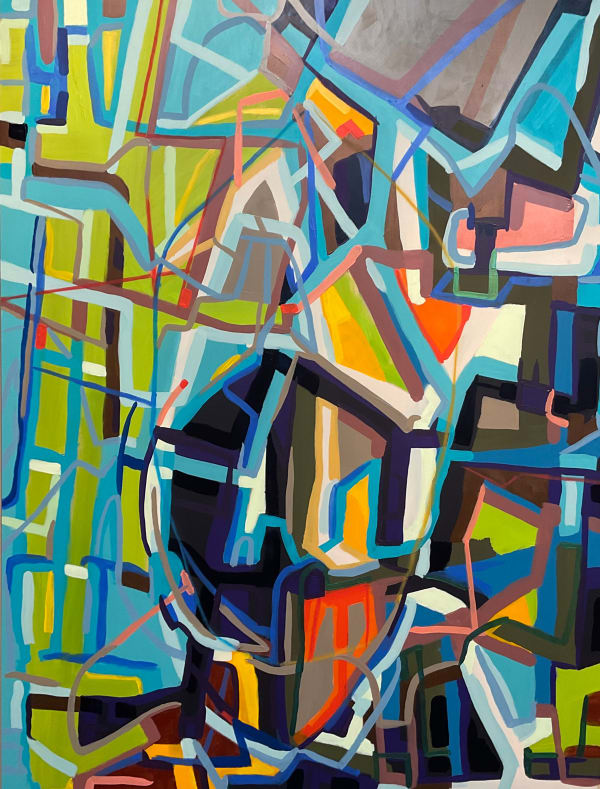 Joan Fabian A Ship is Built, 2023 Acrylic on Russian birchwood 48 x 36 in 121.9 x 91.4 cm