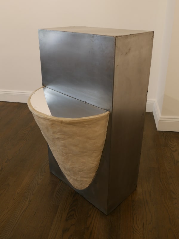 Teresa Serrano Womb, 1994 Iron, mirror, and ceramic 36 x 20 x 19 in 91.4 x 50.8 x 48.3 cm