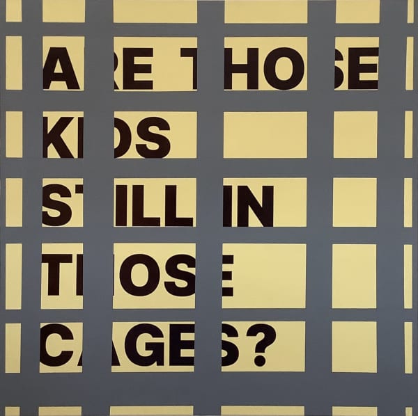 Alejandro Diaz Kids in Cages, 2018-2019 Acrylic paint on canvas 30 x 30 in 76.2 x 76.2 cm