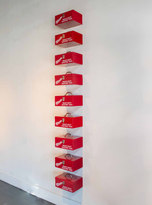 Riley Robinson Untitled (Judd), 2002 Steel tool boxes 104 x 13 x 10 in 264.2 x 33 x 25.4 cm