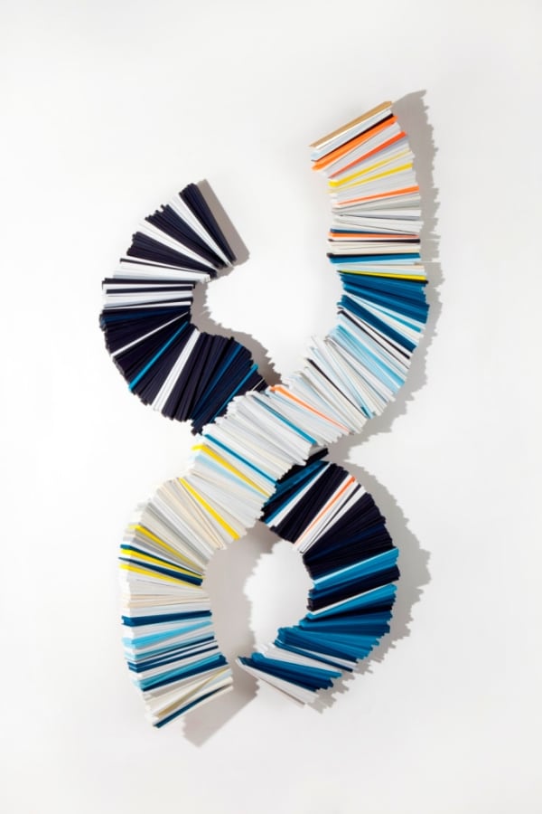 Cecilia Biagini Active-Reactive, 2012 Acrylic and vinyl paint with gold leaf on wood 53 x 29 x 9.5" 134.6 x 73.7 x 24.1 cm