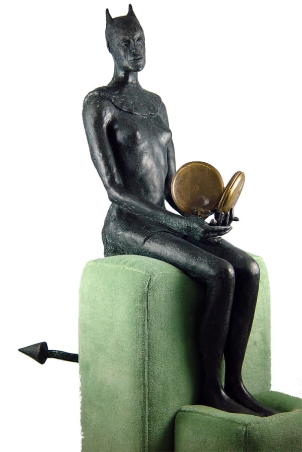 Cecilia Miguez The Sitter, 2006 Bronze, fabric and acrylic 20 x 11 x 13" 50.8 x 27.9 x 33 cm