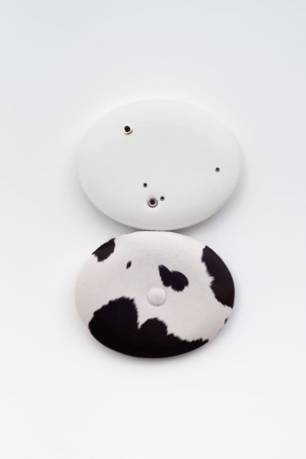 Constance Lowe Small Norma, 1999 Vinyl, Calfskin, and Metal Grommets 16 x 10" 40.6 x 25.4 cm