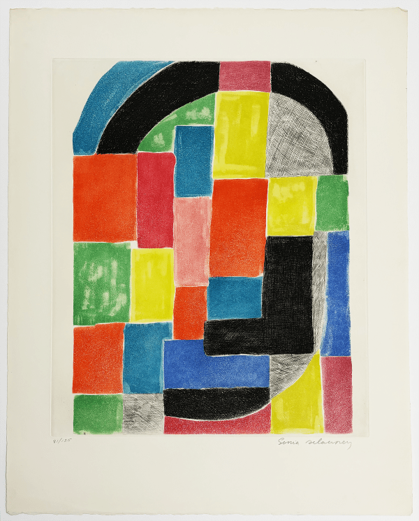 Sonia Delaunay, Composition With Black Arc, ca. 1970