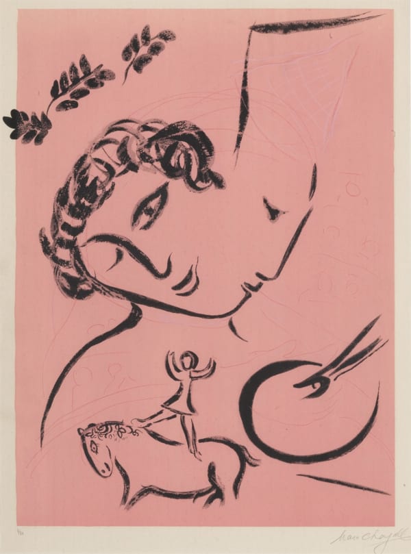 Marc Chagall, Le Peintre En Rose, 1959