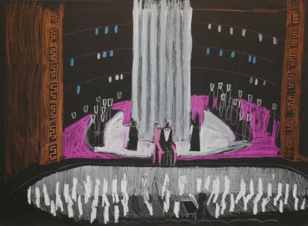 David Hockney, Chorus, Principals, Narrator, Orchestra & Masks (from Oedipus Rex), 1981