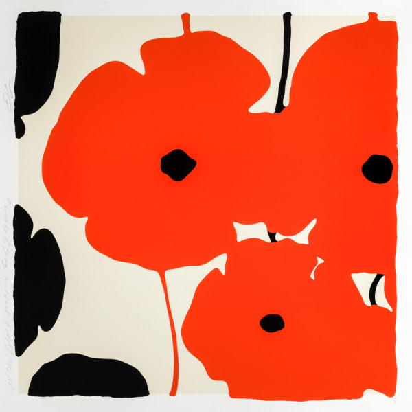Donald Sultan - Red & Black Poppies, Feb 3 2020, 2020