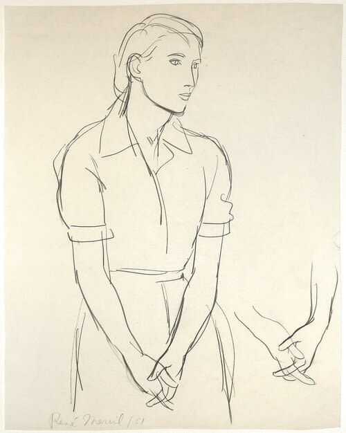 René Marcil, Untitled (Woman Clasping Hands), 1951