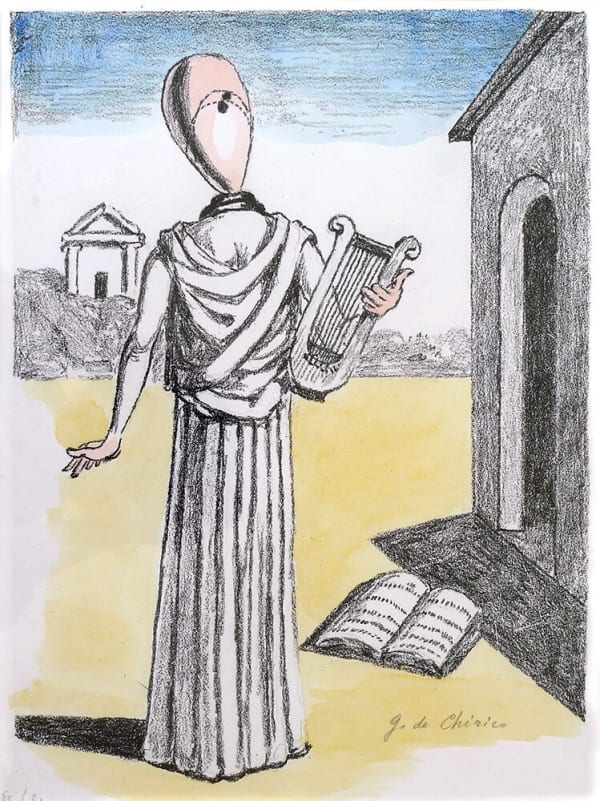 Giorgio de Chirico, La Musa Della Storia, Hebdomeros (Muse of History, Harpist)