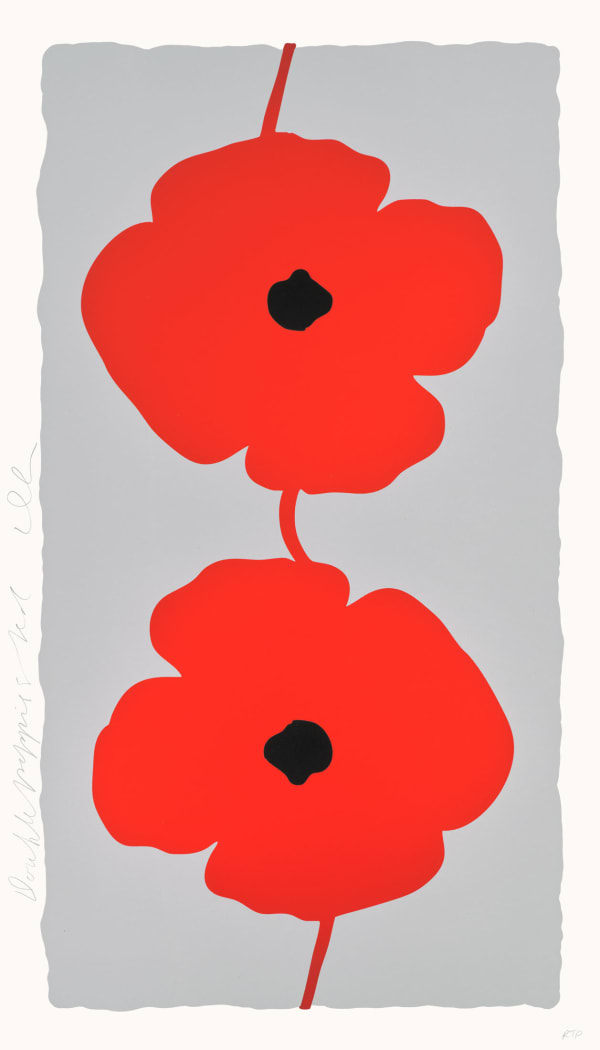Donald Sultan, Red Double Poppies, 2025