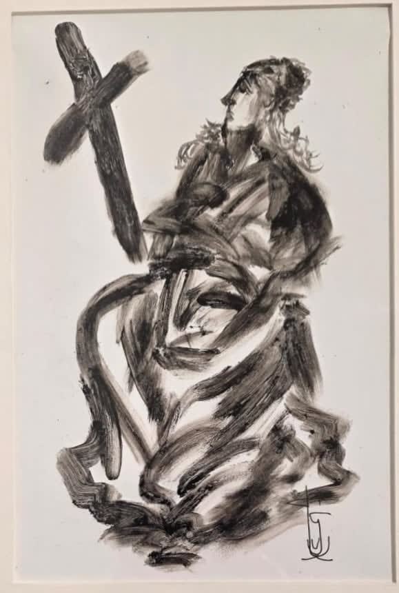 Gulbanu Merchant Faith 1 Self-made colour on paper 14 x 11 inches (36 x 28 cms)