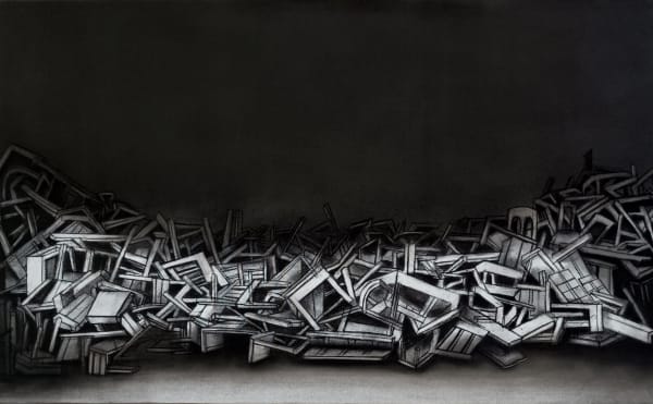 Bedamati Majhi Recollection Charcoal on canvas 18 x 30 inches (46 x 76 cms)