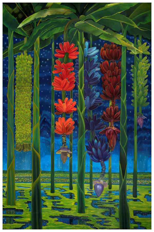 Hiren Patel Connection to the Land Oil on canvas 72 x 48 inches (183 x 122 cms)